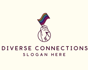 Hand Waving Rainbow Pride Flag  logo