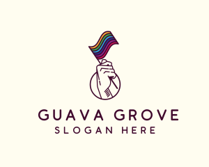 Hand Waving Rainbow Pride Flag  logo design