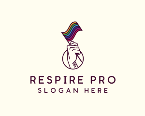 Hand Waving Rainbow Pride Flag  logo design