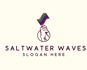 Hand Waving Rainbow Pride Flag  logo design