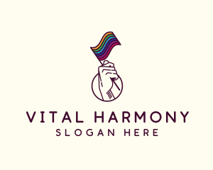 Hand Waving Rainbow Pride Flag  logo design