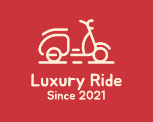 Beige Scooter Ride logo design