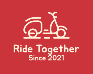 Beige Scooter Ride logo design