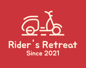 Beige Scooter Ride logo design