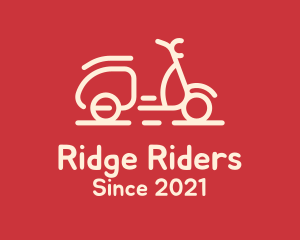 Beige Scooter Ride logo design