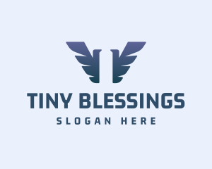 Wing Bird Letter T logo design