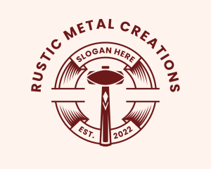 Hipster Metalwork Hammer  logo design