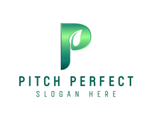 Glossy Leaf Letter P logo design