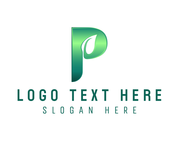 Glossy Leaf Letter P logo