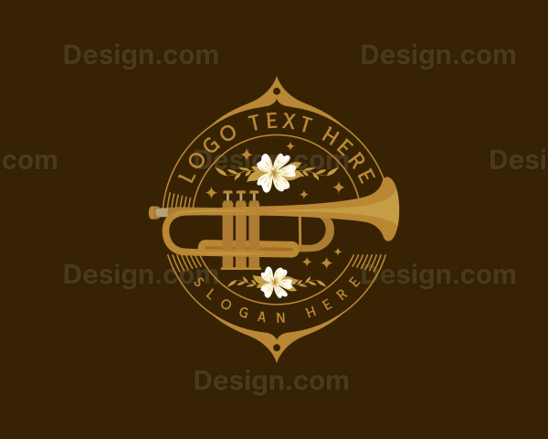 Musical Trumpet Performer Logo