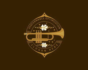 Musical Trumpet Performer logo design