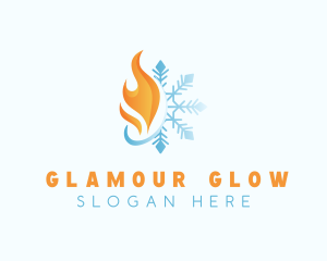 Flame Winter Snowflake Logo