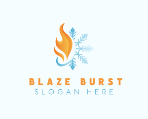 Flame Winter Snowflake logo design