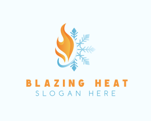 Flame Winter Snowflake logo design