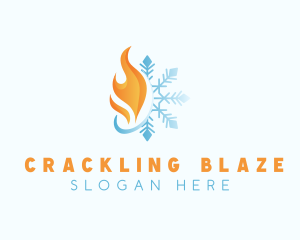 Flame Winter Snowflake logo design