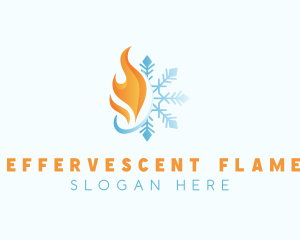 Flame Winter Snowflake logo design