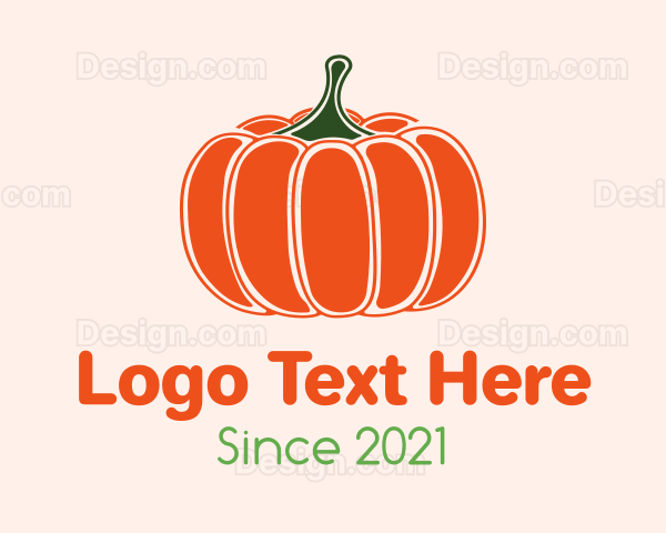 Minimalist Orange Pumpkin Logo