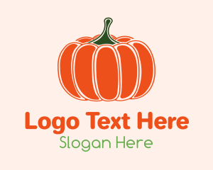 Minimalist Orange Pumpkin  Logo