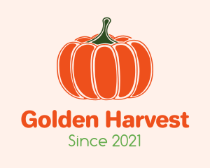 Minimalist Orange Pumpkin  logo design