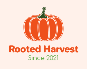 Minimalist Orange Pumpkin  logo design