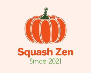 Minimalist Orange Pumpkin  logo design