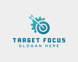 Target Arrow Gear logo design