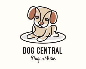 Cute Monoline Puppy logo design