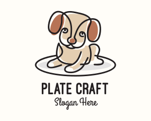 Cute Monoline Puppy logo design