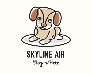 Cute Monoline Puppy logo