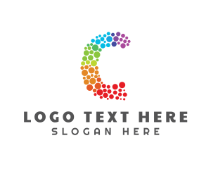 Colorful Rainbow Letter C logo