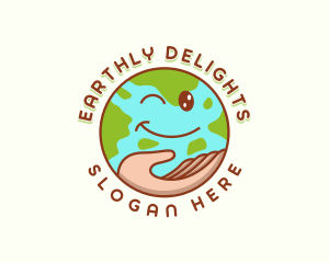 Earth Hand Globe logo