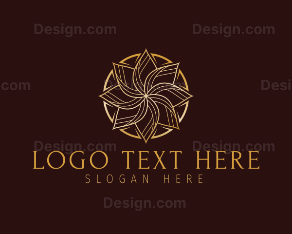 Flower Gold Business Logo