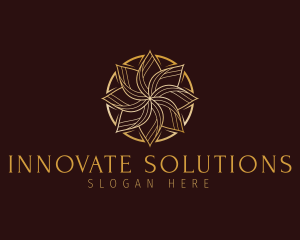Flower Gold Business Logo
