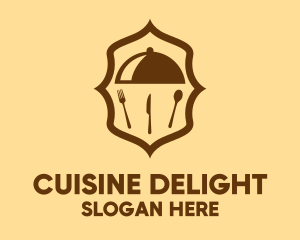 Culinary Catering Cloche Badge logo design