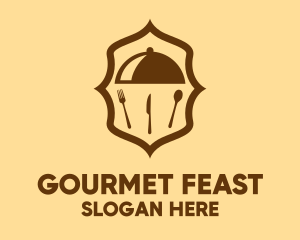 Culinary Catering Cloche Badge logo design