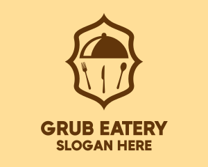 Culinary Catering Cloche Badge logo design