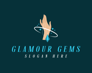 Crystal Diamond Necklace logo design