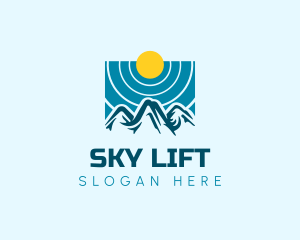 Mountain Sky Sun logo design