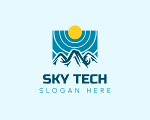 Mountain Sky Sun logo design