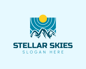 Mountain Sky Sun logo design