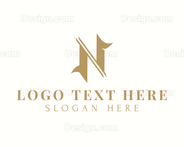 Gothic Luxury Business Letter N Logo
