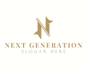 Gothic Luxury Business Letter N logo design