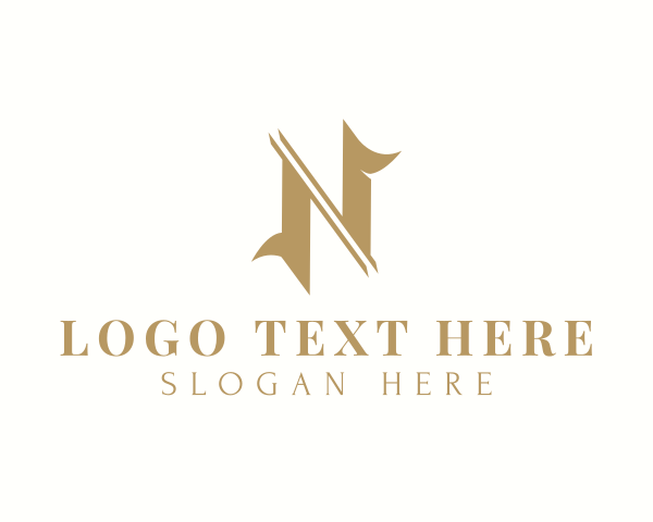 Gothic Luxury Business Letter N logo