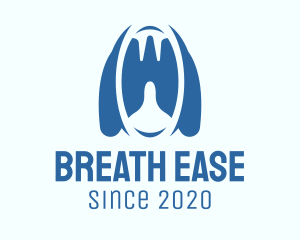 Blue Respiratory Lungs logo design