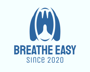 Blue Respiratory Lungs logo design