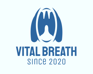 Blue Respiratory Lungs logo design