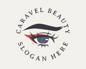 Retro Beauty Eyelashes logo design