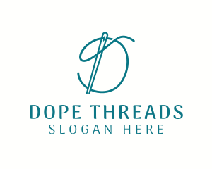 Needle Thread Letter D logo design