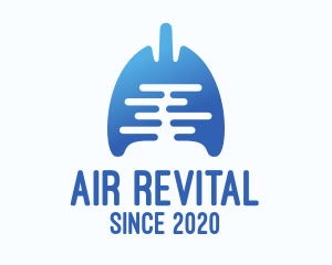 Blue Gradient Respiratory Lungs logo design