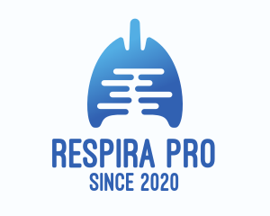 Blue Gradient Respiratory Lungs logo